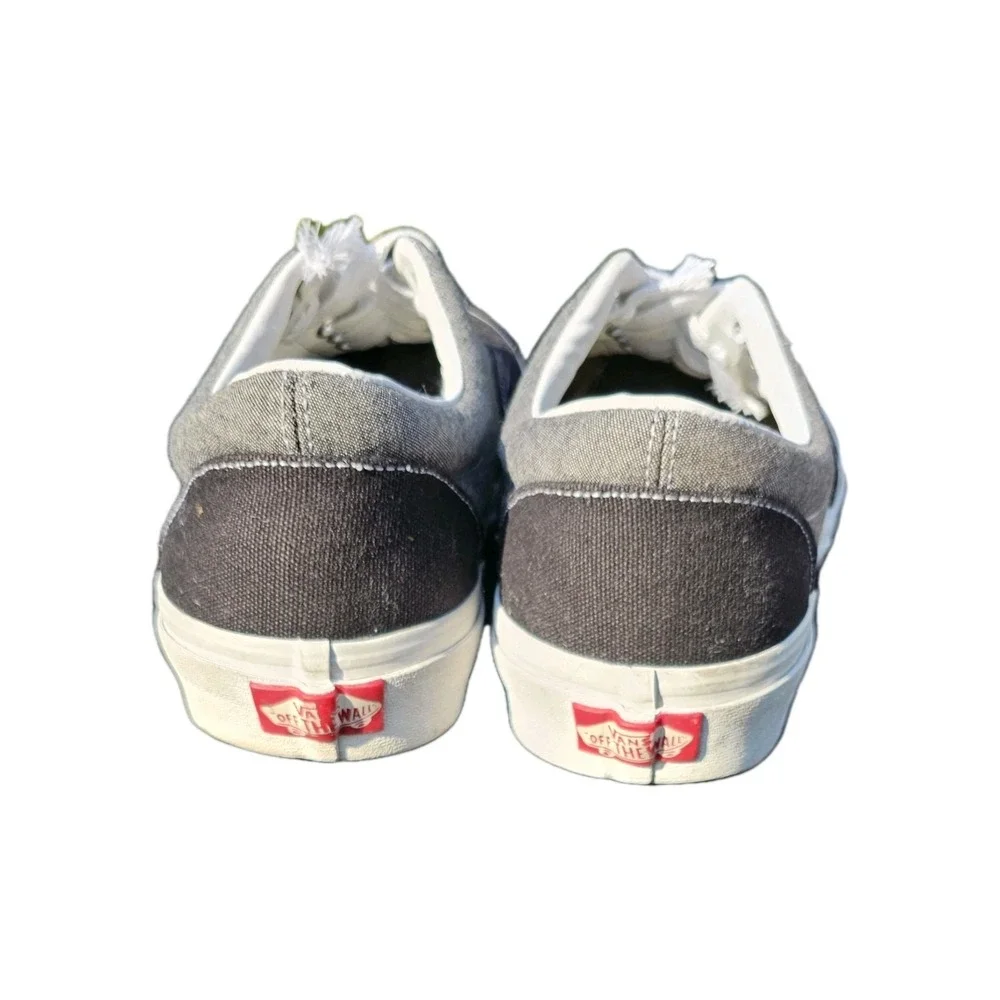 Vans‎ Off The Wall ShoesBlack Gray Canvas Low Top Sneaker Mens Size 9.5 W -11